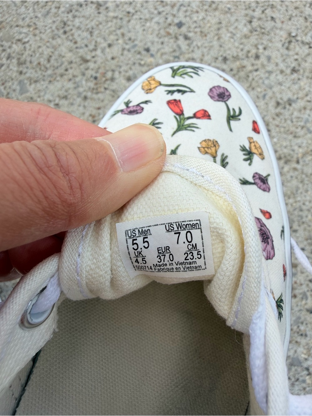 Vans Authentic Floral Shoes Womens Size 7 Cream Canvas Low Top Sneakers - Picture 8 of 10